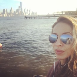 Antoinette Liviola across the water from New York